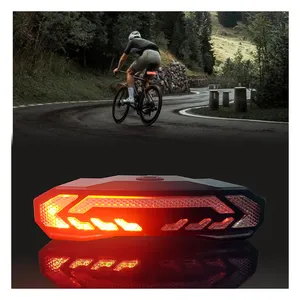 1500mAh IP65 Waterproof USB Rechargeable Bike Tail Light Indicator Wireless Brake LED Light PC Material Low Battery Alert