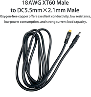 Câble en silicone DAJIANG OEM 18AWG XT60 mâle DC5521 2M pour station d'alimentation portable, panneau solaire, générateur d'énergie solaire