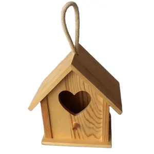 Shabby Chic dekorative hängende Holz geschnitzte Vogelhaus rustikale Holz Vogel häuschen Nist käfig