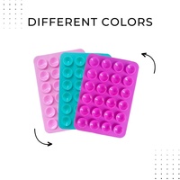 Support de téléphone à ventouse en silicone, 24 ventouses, support adhésif ultra-fin pour miroir, verre, prise de vue selfie