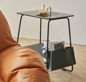 <span class=keywords><strong>Table</strong></span> <span class=keywords><strong>basse</strong></span> <span class=keywords><strong>en</strong></span> métal et verre minimaliste nordique avec rangement pour petits appartements, <span class=keywords><strong>salon</strong></span>, chambre à coucher, meubles <span class=keywords><strong>de</strong></span> maison - Product Image 1