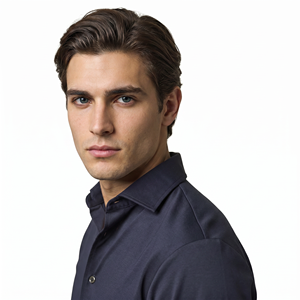 Ensemble deux pièces d'été en coton mercerisé de haute qualité pour hommes, avec logo personnalisé, idéal pour les tenues de golf et de villégiature de luxe. - Product Image 3