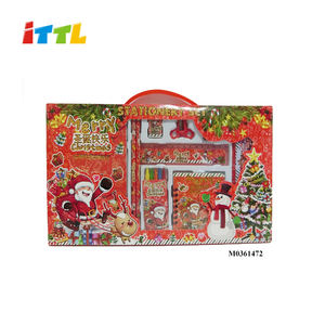 Coffret de papeterie ITTL pour Noël en promotion : jouets de dessin en plastique avec crayons, gommes et taille-crayons - Product Image 2