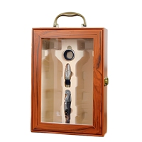 Coffret cadeau en bois pour vin avec kit d'accessoires pour le vin, verseur, tire-bouchon, fenêtre transparente, poignée métallique, boîte de transport pour vin rouge