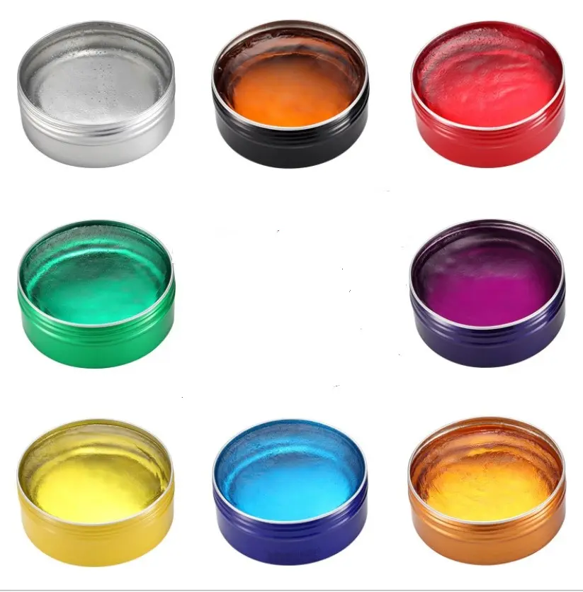 8 Color Water-based Hair Styling Wax Pomade Fashion Hair Styling Cream Disposable Strong Hair Gel Non Greasy