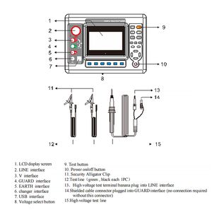 Medidor de Resistencia de Aislamiento Industrial de 10KV con PI/DAR para Mantenimiento de Cables y Motores ZWS3045 5kv 10kv Digital HV - Product Image 6