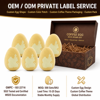 Coffret de 6 bombes de bain personnalisées en forme d'œuf de dinosaure à l'extrait de café, 80g, à base de plantes, faites à la main, hydratantes, aromatiques, brun-terre, boîte cadeau OEM