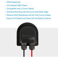 Passe-câble solaire double en ABS noir résistant aux intempéries, câble courbé pour tous types de câbles pour camping-car