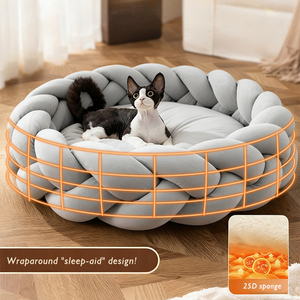 Nouveau 100CM grande taille tissé à la main chat <span class=keywords><strong>chien</strong></span> lit <span class=keywords><strong>Super</strong></span> doux tissu pour automne hiver adapté pour petit moyen grand <span class=keywords><strong>chien</strong></span> produits pour animaux de compagnie - Product Image 6