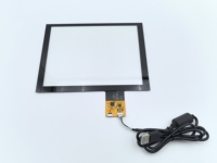 Écran tactile capacitif haute luminosité de 8 pouces, panneau de commande avec 10 points de contact, interface I2C/USB, montage sur panneau, personnalisable