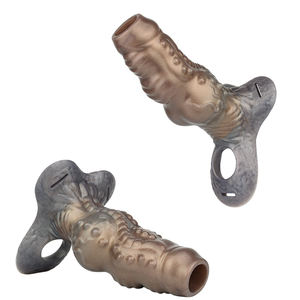 Guaina per Pene Grigio Moka Serie Fantasy Indossabile Estensore Maschile Aperto per un'Efficace Ingrandimento - Product Image 4