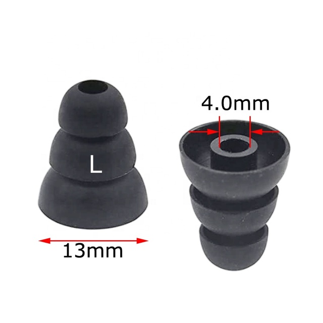 4.0mm Aperture Triple Flange Ear Buds Silicone Ear Tips for Beats JBL in Ear Earphone Earbuds 4mm Gels Eartip Covers