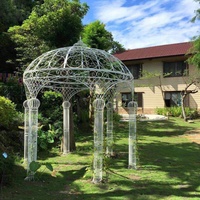 S140 mariage événement décor Mandap mariage Chuppah fer pavillon Gazebo jardin blanc Chuppah métal auvent