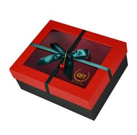 Boîte cadeau de Noël en papier écologique avec couvercle et base rigides, boîte d'emballage en carton rigide avec logo personnalisé