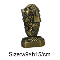 Statue en métal 3D personnalisée, modèle de Merlion de Singapour pour la décoration, souvenir