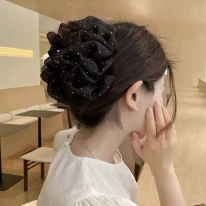 Pince à cheveux griffe ciel étoilé <span class=keywords><strong>en</strong></span> maille double face pour femmes Runaway Princess Head Bow Acetate Material Shark Hair Accessory - Product Image 6