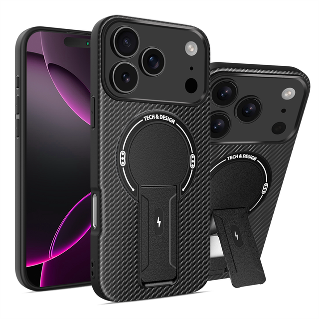 Magnetic Phone Case with Built-In Kickstand, Anti-Fingerprint Shockproof Protective Cover for IPhone 18/18 Pro/18 Pro Max/17/16