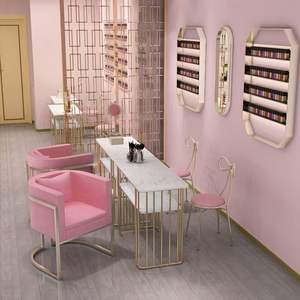 Mesa de Manicura Resistente a la Acetona para Técnicos de Uñas, con Marco Metálico, Estación de Salón de Belleza, Organizador de Almacenamiento, ¡Oferta! - Product Image 6