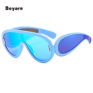 Boyarn Y2k Fashion Trendy Cute Plastic Funny <strong>Personalised</strong> Luxury Unisex Top One Piece Lens Oversized Shield <strong>Sunglasses</strong> - Product Image 3