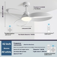 Lustre nordique moderne de ventilateur de LED avec l'éclairage de spectre complet de 5 lames pour le commutateur à télécommande de salle à manger de famille