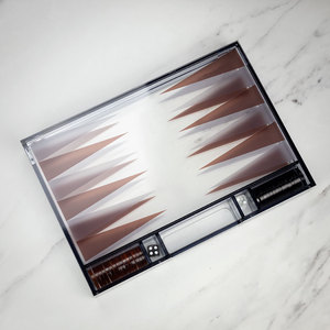 Ưa thích cá nhân màu nâu trắng backgammon thiết lập cao cấp bảng Acrylic tăng gấp đôi Cube - Product Image 2