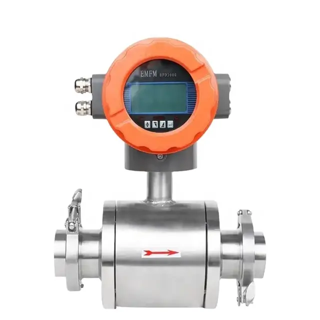 Sensor de fluxo de água do vinho ss304 medidor de fluxo eletromagnético integrado