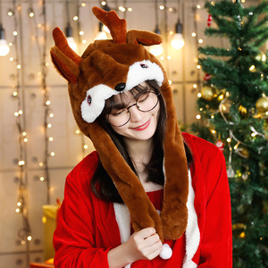Elk Bunny Ears Hat Moving <span class=keywords><strong>Pikachu</strong></span> Rabbit Soft Jumping Up Cap Juguete divertido Niñas Animal <span class=keywords><strong>de</strong></span> dibujos animados Sombrero <span class=keywords><strong>de</strong></span> peluche Juguetes Regalo para niños adultos - Product Image 1