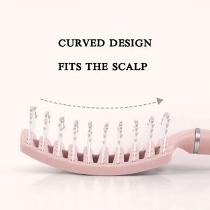 Cepillo Desenredante para Cabello Húmedo y Seco, Diseño Hueco, Plástico, Peine para Peinar, Cepillo Ventilado Curvo Personalizado - Product Image 3