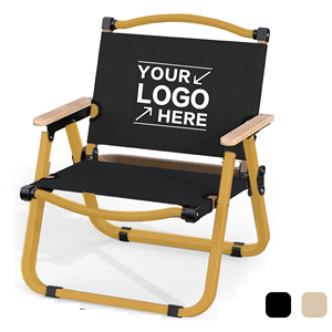 Portable Folding Wooden Camping Chair With Armrests Lightweight Durable and Easy to Carry - Product Image 1