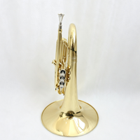 F Key Mellophone FMP-150 Brass Wind Instrument Gold Lacquer Cupronickel Valves for Band Performance with Foam Case