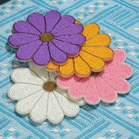Sous-verre créatif en perles motif floral, tapis de table résistant à la chaleur en feutre pour boissons, idéal pour la table à manger