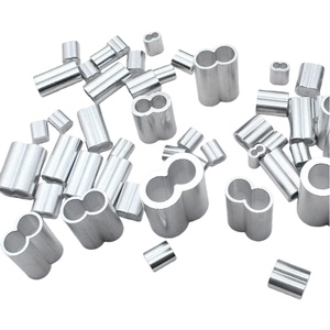 Aluminum Crimping Loop <b>Sleeves</b> <b>Cable</b> Crimp for 3/16 inch Wire Rope Line End - Product Image 1