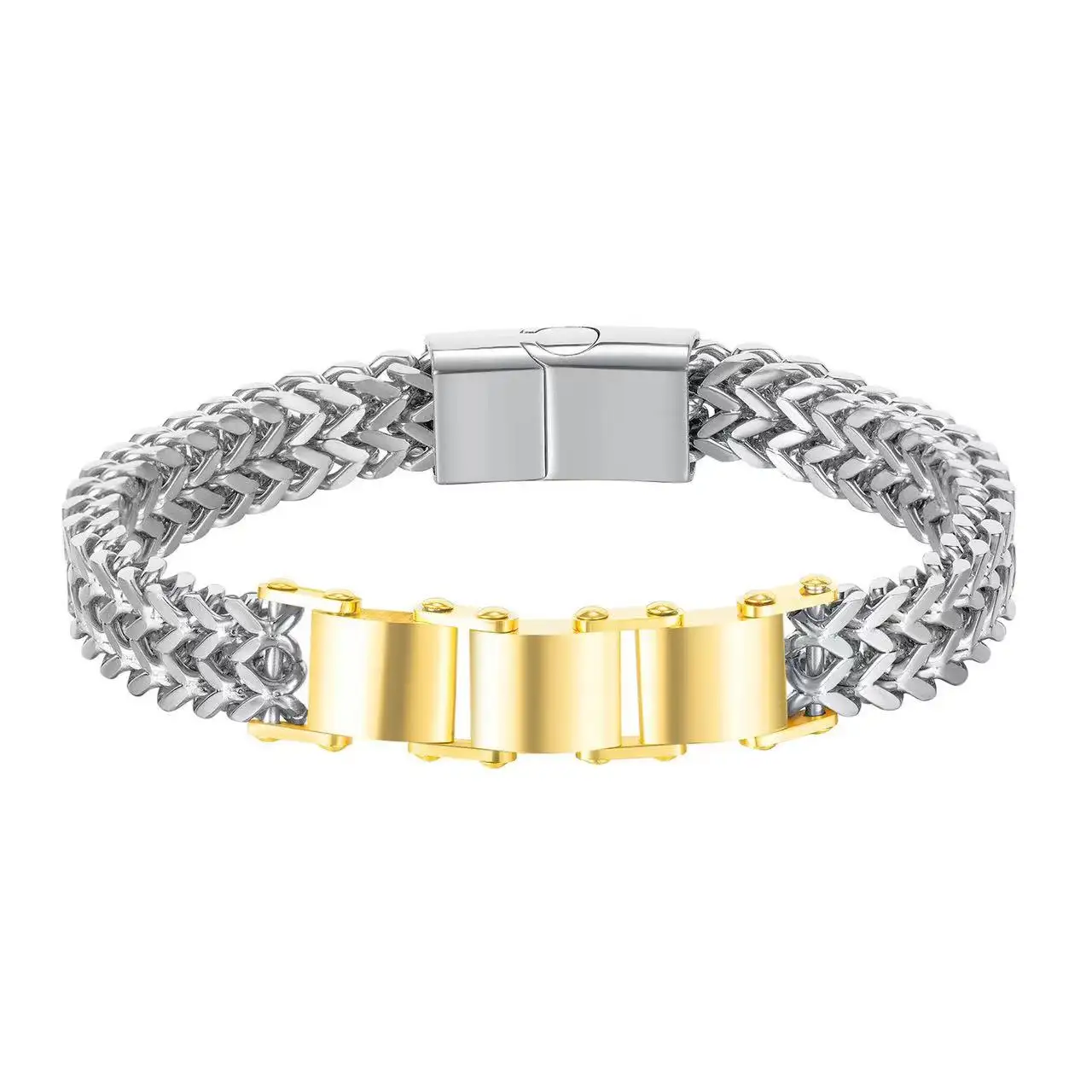 Newest Design Gold Cuban Bracelet Mens Magnet Bracelets Jewelry