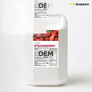 Jarabe de Fresa 5kg Botella Halal HACCP Vegetariano para Té de Burbujas y Té con Leche Suministro a Granel para Tiendas - Product Image 2