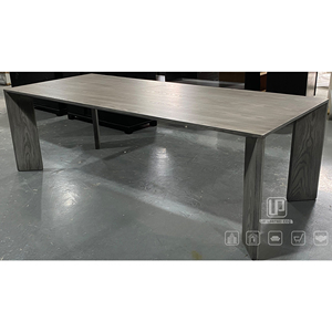 Ensemble de table à manger de style américain de haute qualité, 6 places, table à manger simple et moderne en bois massif gris frêne - Product Image 1
