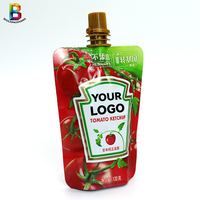 Sachet de recharge de savon liquide pour les mains, pochette transparente écologique avec bec verseur latéral pour shampoing, 300 ml, pour thé chaud, aluminium