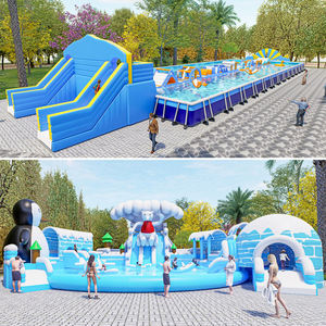 Château gonflable personnalisé pour l'extérieur, aire de jeux rebondissante avec toboggans et parcours d'obstacles pour centre commercial, place publique ou <span class=keywords><strong>parc</strong></span> aquatique - Product Image 3
