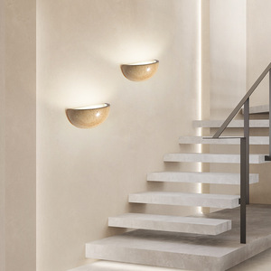Lampes murales de style nordique japonais Wabi-Sabi pour chambre à coucher, maison d'hôtes, salon, escalier, couloir, éclairage d'ambiance, design mural - Product Image 4