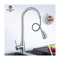 Robinet de cuisine en acier inoxydable avec douchette extractible pivotante à 360°, mélangeur et robinet pour évier – Vente en gros