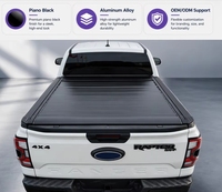 Couverture de benne électrique enroulable en alliage d'aluminium noir piano, étanche, anti-poussière, antivol pour Ranger F150 pour Ram
