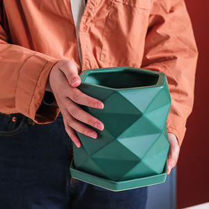 Vasi per fioriere per interni all'ingrosso <span class=keywords><strong>vendita</strong></span> calda europa design geometrico <span class=keywords><strong>piante</strong></span> <span class=keywords><strong>da</strong></span> giardino vaso <span class=keywords><strong>da</strong></span> fiori in ceramica - Product Image 5