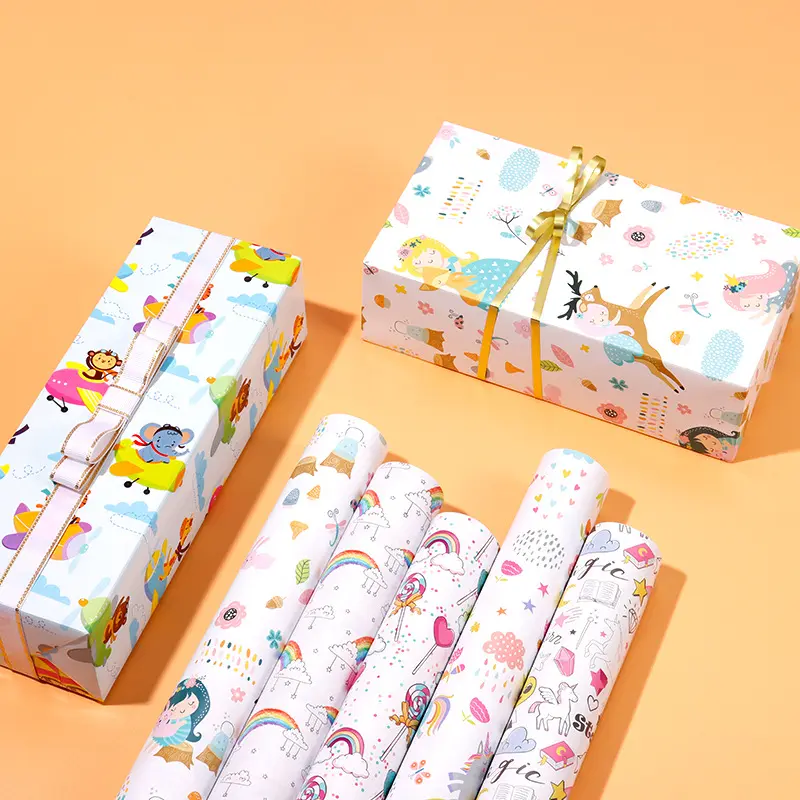 Luxury Gift wrapping packaging paper printed art thick wrapping rolling paper Flower Food Gift Wrapping Paper