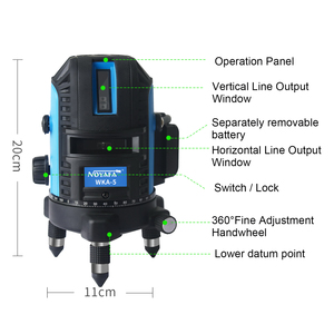Noyafa 3D tự động quay kỹ thuật xây dựng cấp độ laser với 5 dòng chùm màu xanh lá cây mức độ lazer - Product Image 6