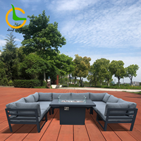 Ensemble de canapés d'extérieur modernes de luxe en aluminium imperméable pour jardin, patio, hôtel et salon