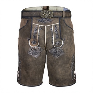 Lederhosen traditionnels allemands 2026 en daim de chèvre, écologiques, confortables, personnalisables, unis, décontractés et respirants - Product Image 1