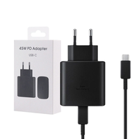 Chargeur USB-C d'origine d'usine 45W, adaptateur Type C Super 2.0 pour Samsung Galaxy S24/Note 20/S25, charge rapide, chargeur portable