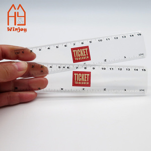 15Cm 30Cm Màu Trong Suốt Nhựa Thẳng Cai Trị Với Biểu Tượng Tùy Chỉnh In Cho Văn Phòng Trường Đo, Khuyến Mại Văn Phòng Phẩm - Product Image 1