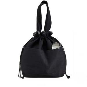 Sac à déjeuner en toile réutilisable, petit sac isotherme à cordon, sac à main isotherme, sac fourre-tout avec poignée - Product Image 5