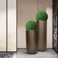 Prix usine bas : Jardinières et sculptures florales modernes en fibre de verre, sculptées à la main, hautes, rondes et coniques, pour la décoration intérieure