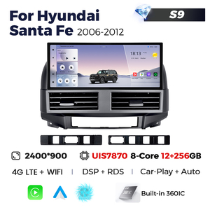 Navifly เครื่องเล่นเครื่องเสียงรถยนต์หน้าจอสัมผัส2000สำหรับ Hyundai Santa <span class=keywords><strong>Fe</strong></span> 2006-2012พร้อมเครื่องเล่นรถยนต์และแอนดรอยด์อัตโนมัติ1200 - Product Image 2